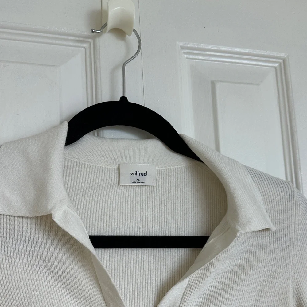 Wilfred Ivory Knit Collared Cardigan - Picture 4 of 8